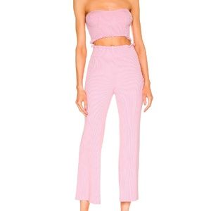 MAJORELLE Pink Strapless Ribbed 2 Piece Set